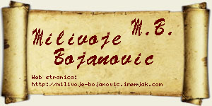 Milivoje Bojanović vizit kartica